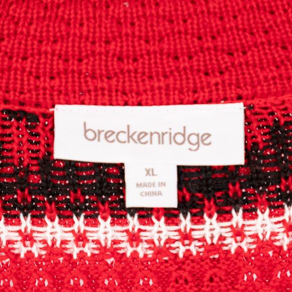 Women's Red Fair Isle Cardigan Sweater SZ XL Winter Holiday Snowflake Christmas - Picture 8 of 8